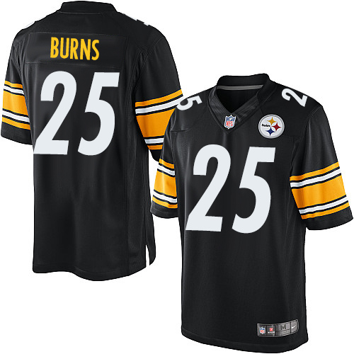 Men's Limited Artie Burns Nike Jersey Black Home - #25 NFL Pittsburgh Steelers